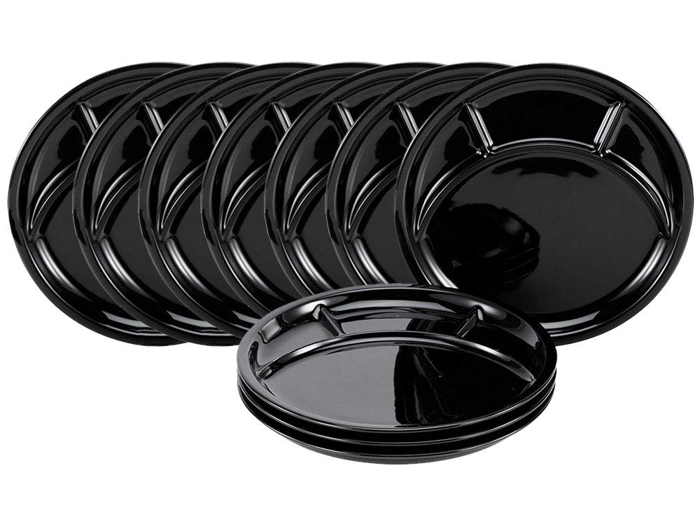 10er SET CreaTable 22920 Fondueteller UNIVERSAL 27 cm, schwarz glänzend