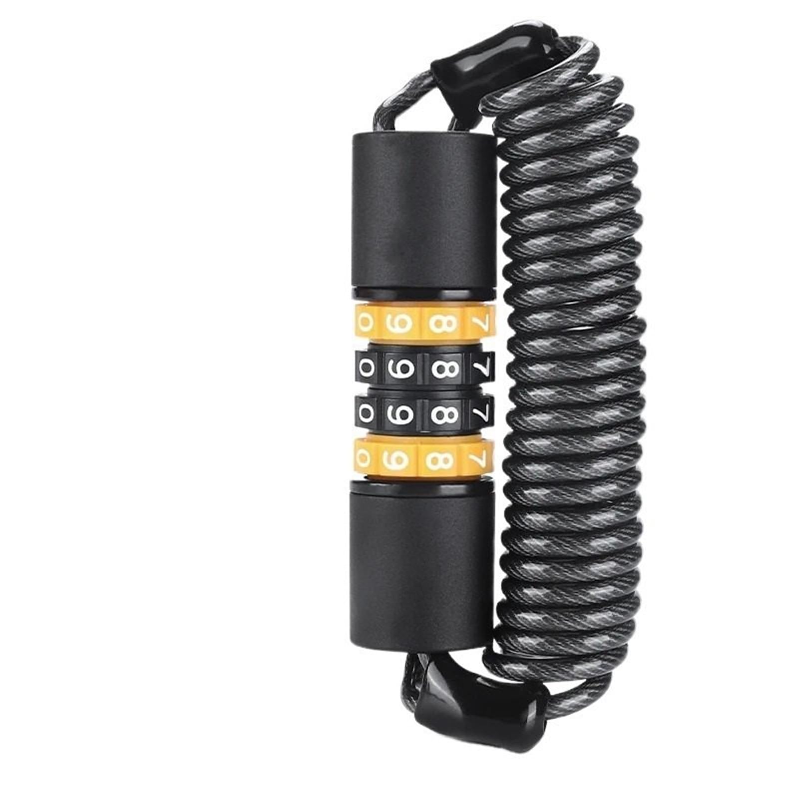 Handlebar Lock Portable Bicycle Lock Password Rope Helmet Safety Steel Wire Mountain Bike Backpack Zinc