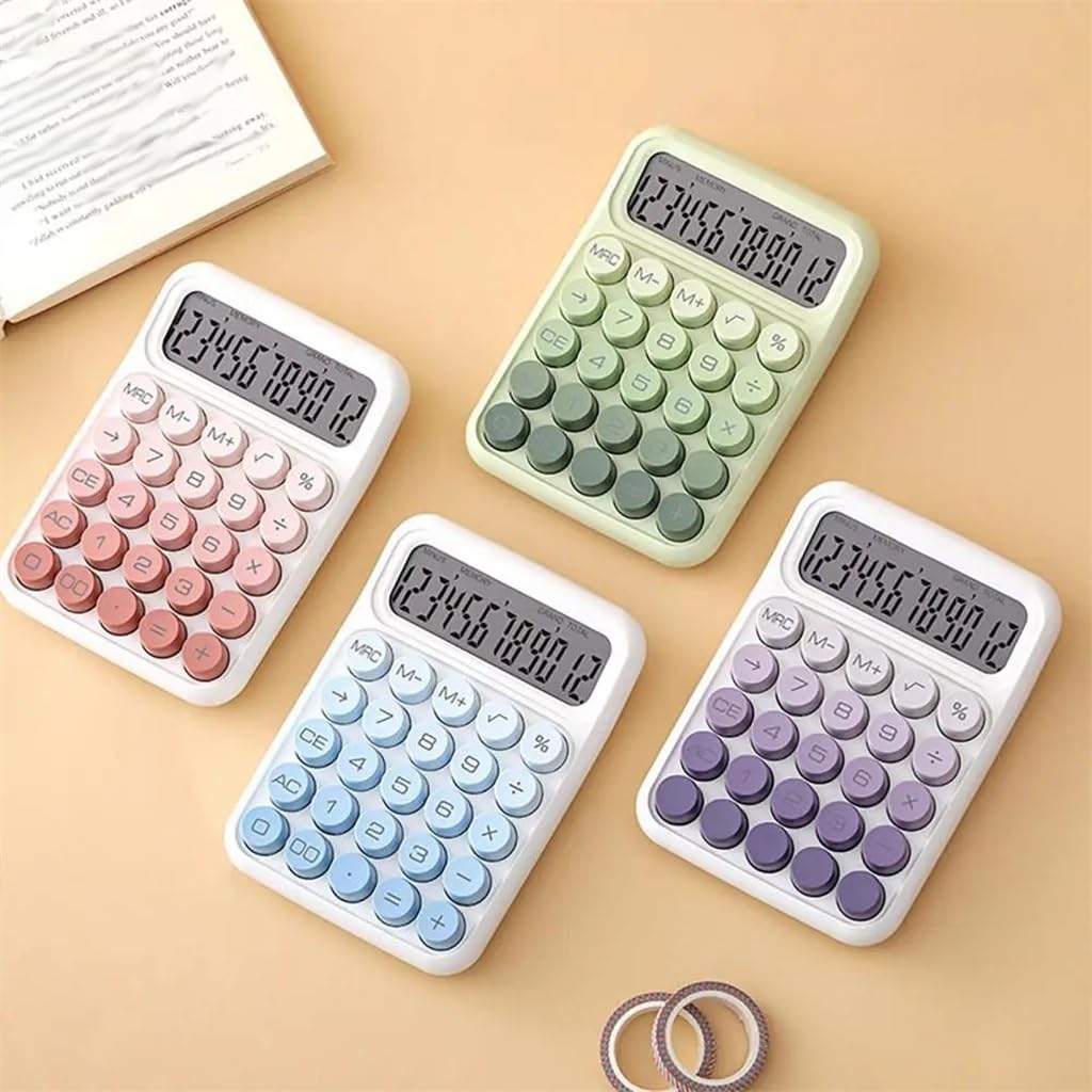 Calculator Portable Mechanical Button Gradient Color Used for Office School Stationery