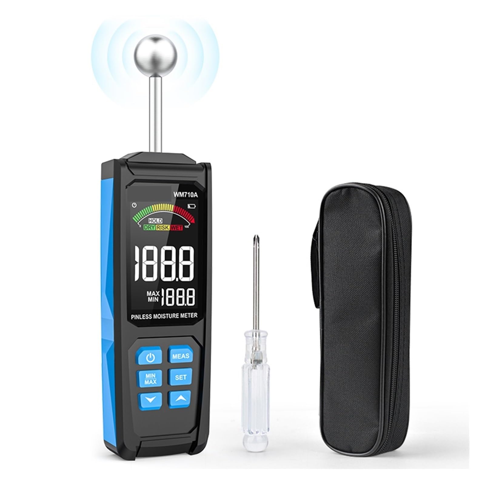 Digitaler Holzfeuchtemesser, Detektor, Alarmfunktionstester, Berührungsloses Hygrometer