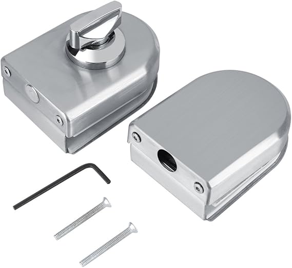 SPOTACT Bodenschloss Für Glastüren - Edelstahl Riegelschloss Ohne Bohren