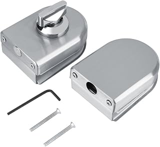 Glastürschloss 10-12 mm Edelstahl mit Aluminiumkern für sicheres Öffnen/Schließen, Diebstahlsicherung für rahmenlose Glastüren, Hotelbadezimmer, Büro, Zuhause