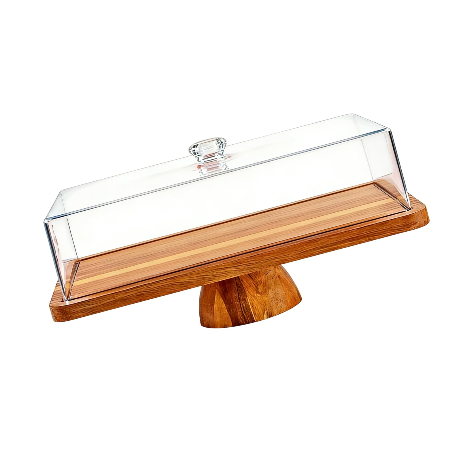 CAZSTYK Food Presentation Board Acacias Wood Storage Tray for Cake Snacks and Fruit Large Charcuterie Stand Acacias Stand