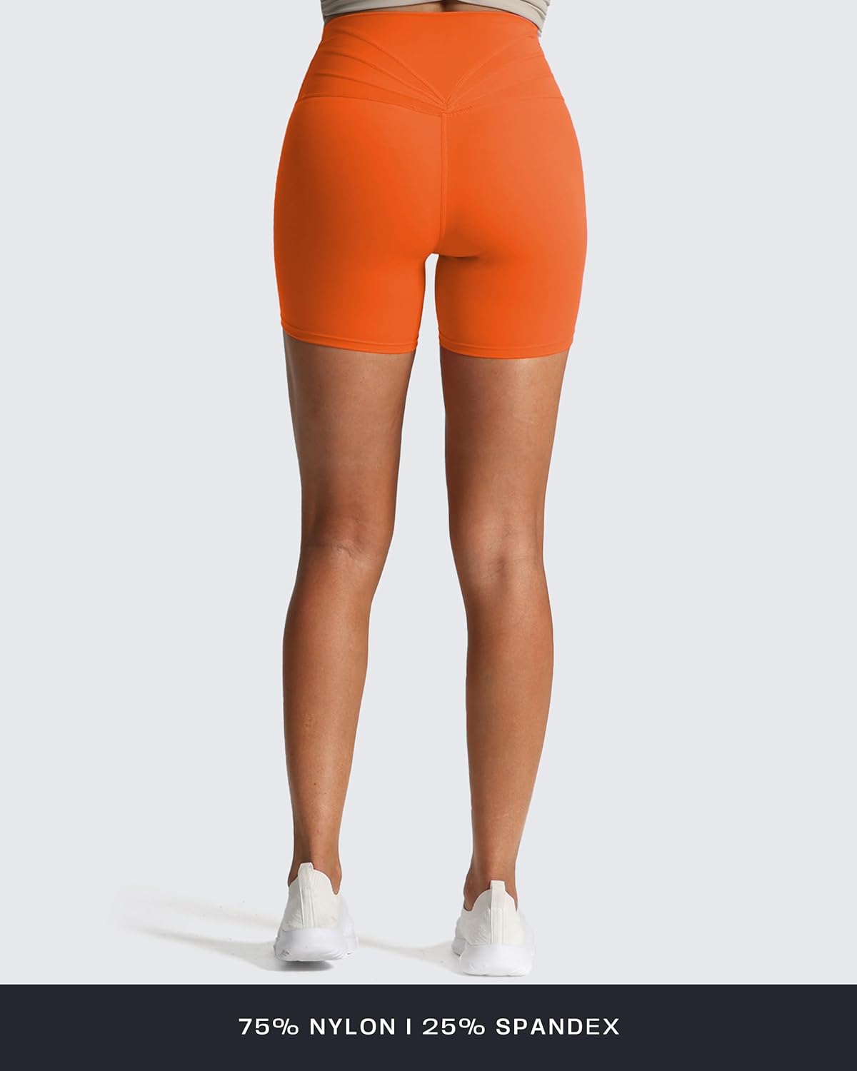 Aoxjox Trinity Workout Biker Shorts for Women Cross-Waist Crossover High Waisted Tummy Control Athletic Running Yoga Short 6" - Image 6