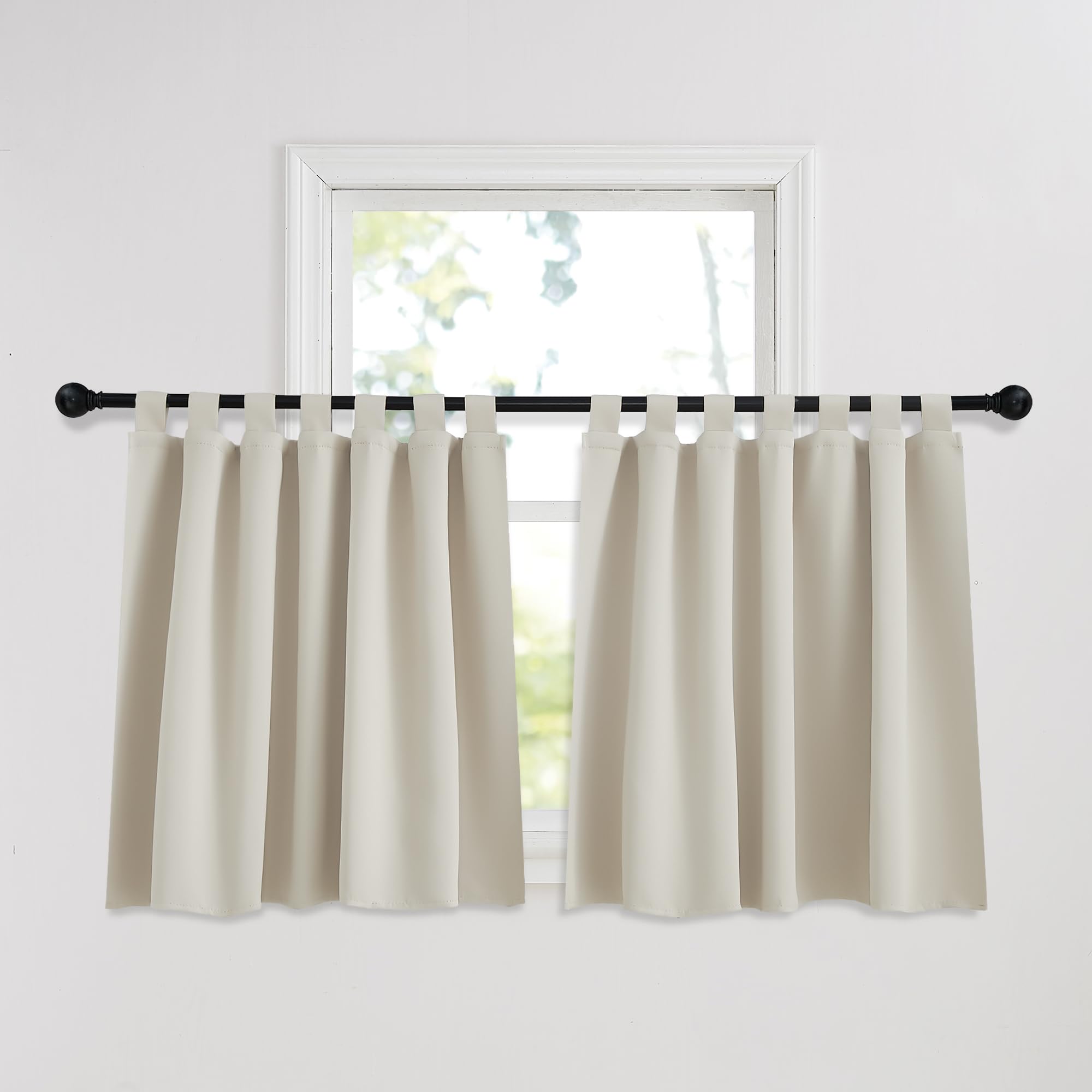 Rideau occultant thermique beige clair PONY DANCE pour petite fenêtre