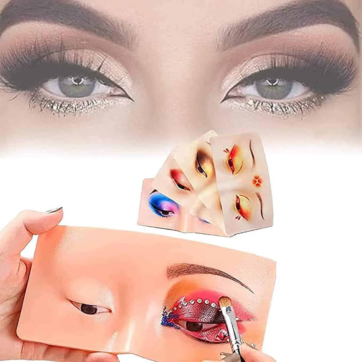 ZemGlam Makeup Practice Face Board, face dummy for makeup practice, Practice Skin Board, for Makeup Practice Mask Skin Face Eye Makeup Practice for Beginner Makeup Artist Perfect Makeup (1 Pcs, Skin) 3