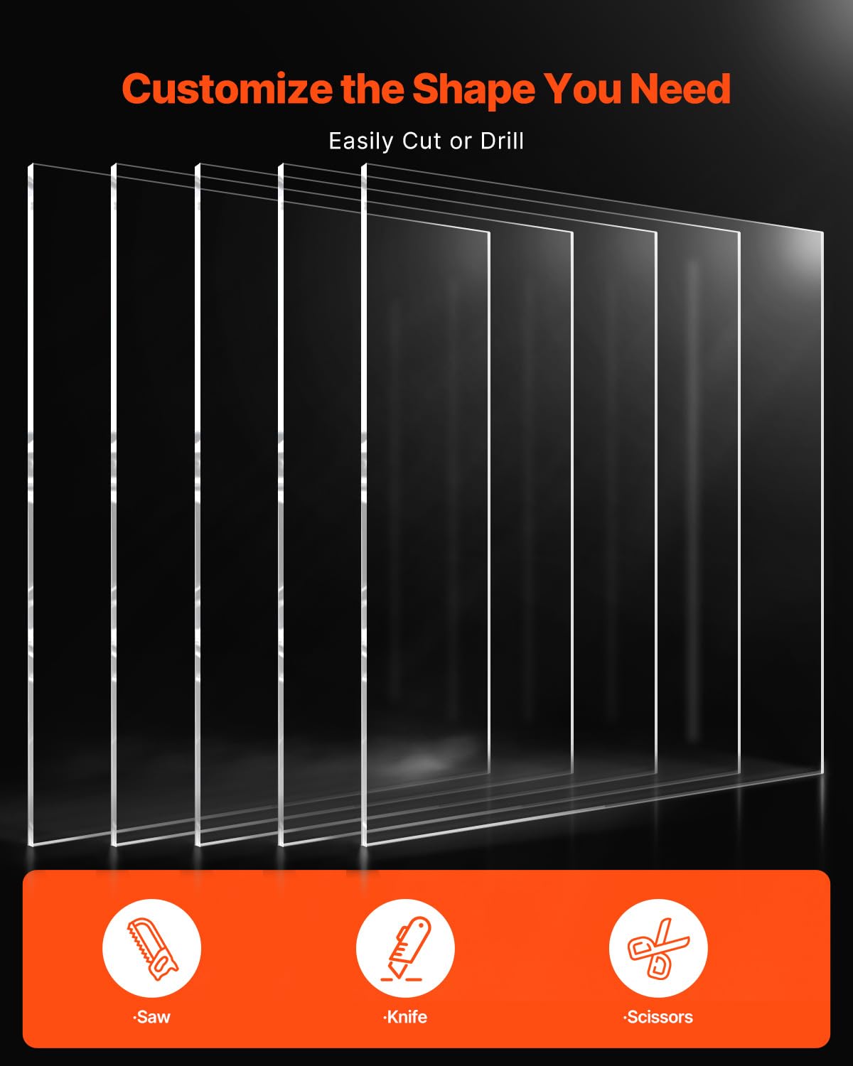 Vevor Feuille Acrylique Plaque Plastique Transparente