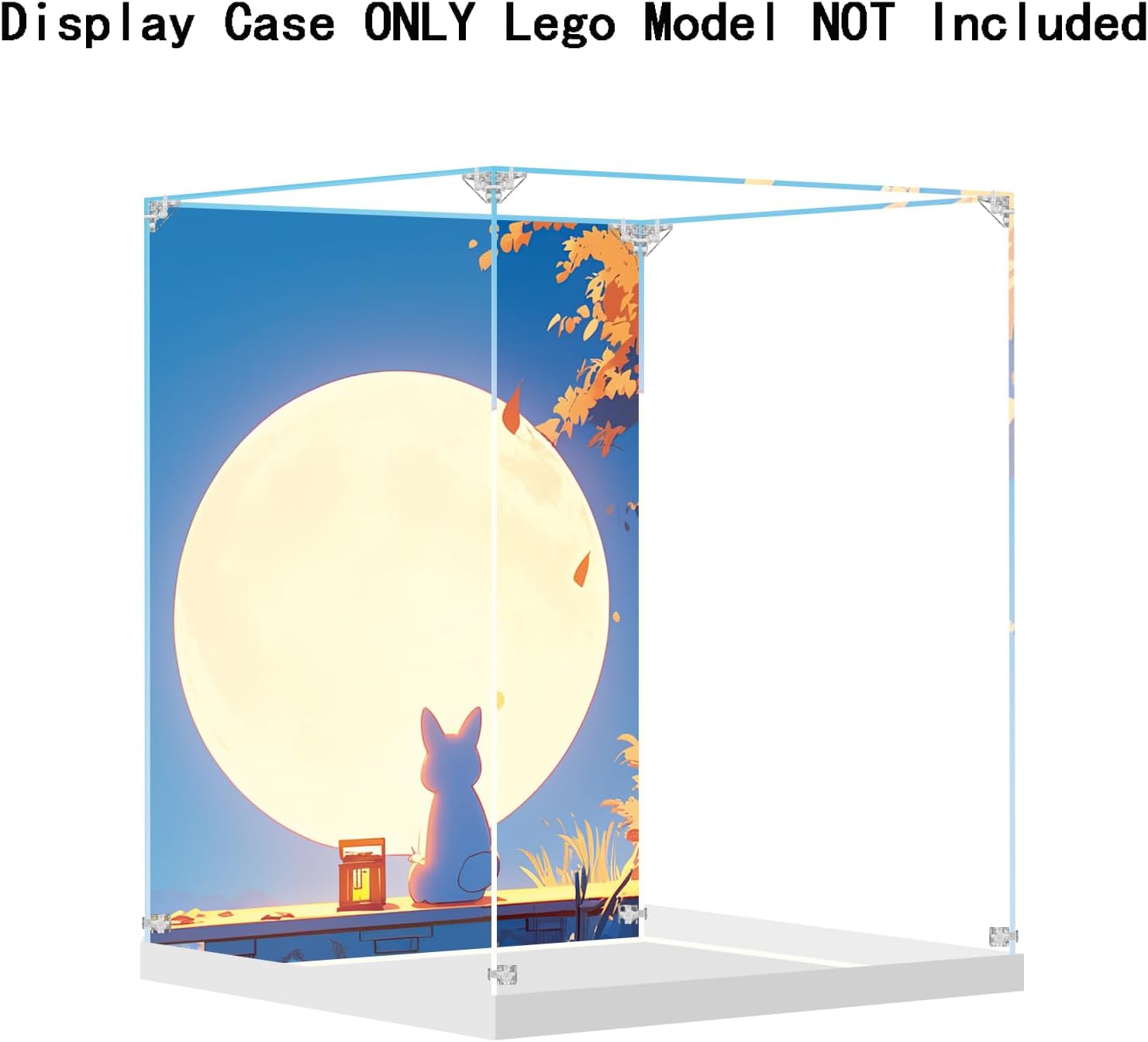 WICUS 3mm Acrylic Display Case for Lego 21349 Tuxedo Cat Dustproof Clear Display Box(NOT Included The Model)