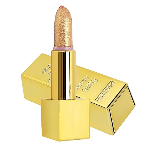 Barra de labios Gold Bar de 0.12 oz, de larga duración, hidratante y suave maquillaje de labios cosméticos (lápiz labial dorado 1 # edición disponible en Yaxa Mexico