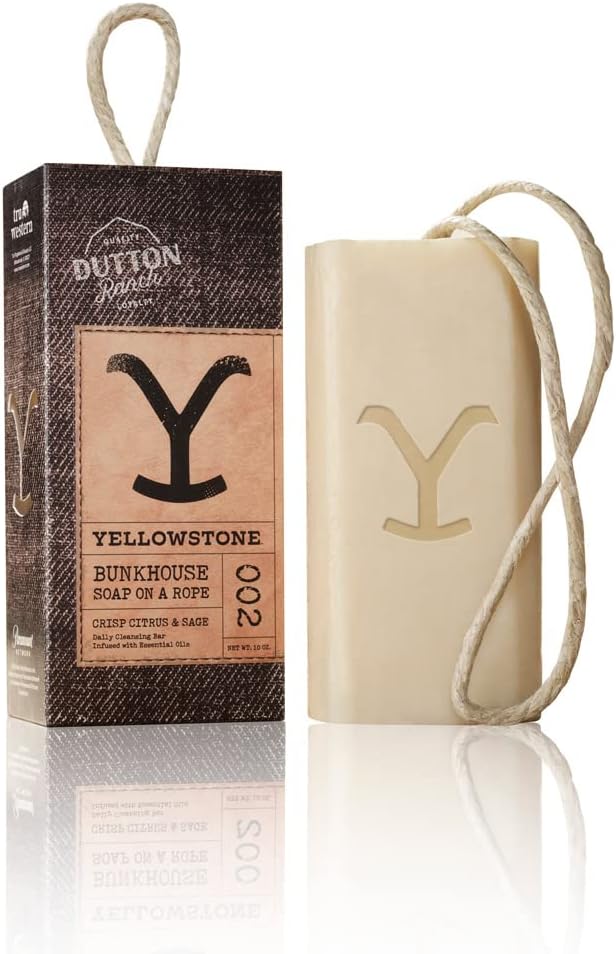 Tru Western Yellowstone Bunkhouse Artisanal Bar Soap - Officially Licensed Soap of Paramount Network's Yellowstone - Crisp Citrus & Sage, 10 oz