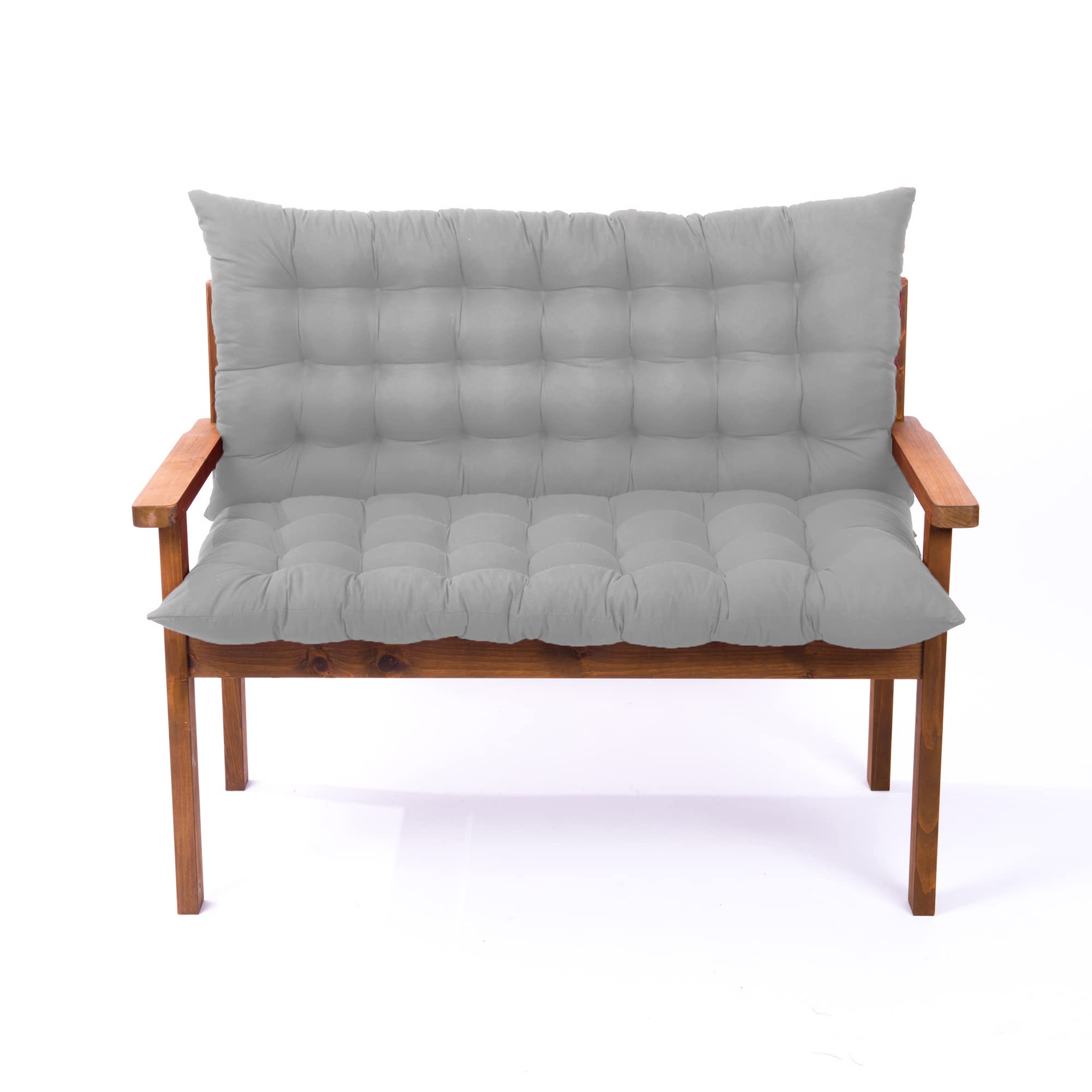 Coussin balancelle jardin dossier 3 places matelas extérieur gris 120 x 100 cm