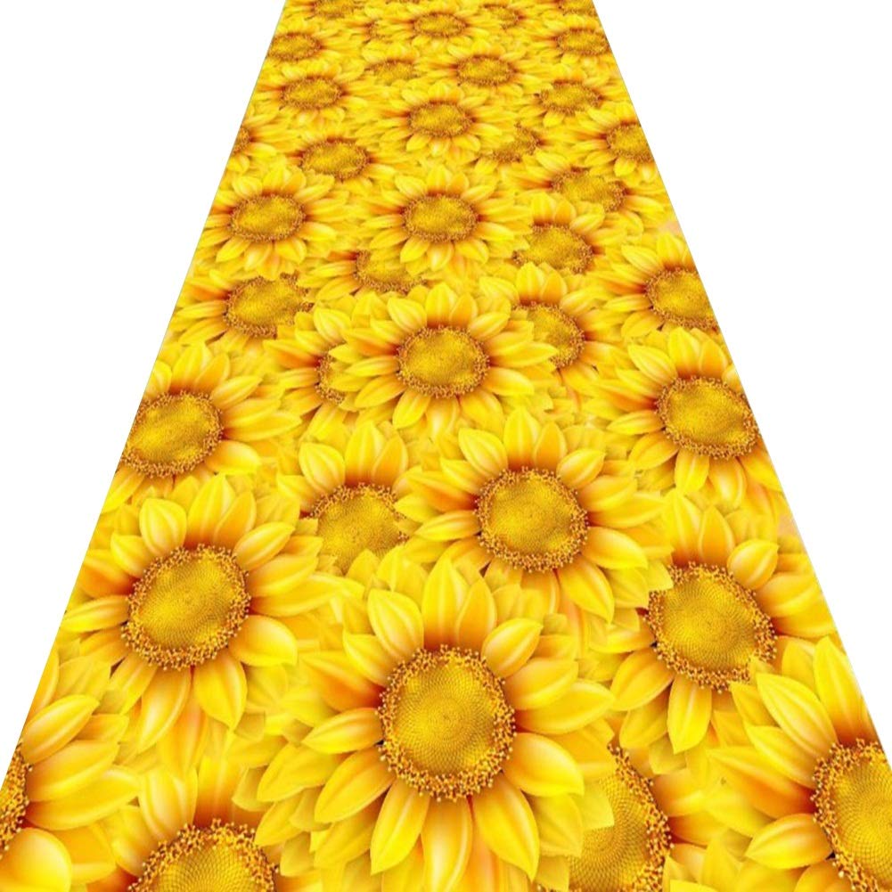 Tapis couloir tournesol 3D 1.2x1.8m résistant lavable et recoupable