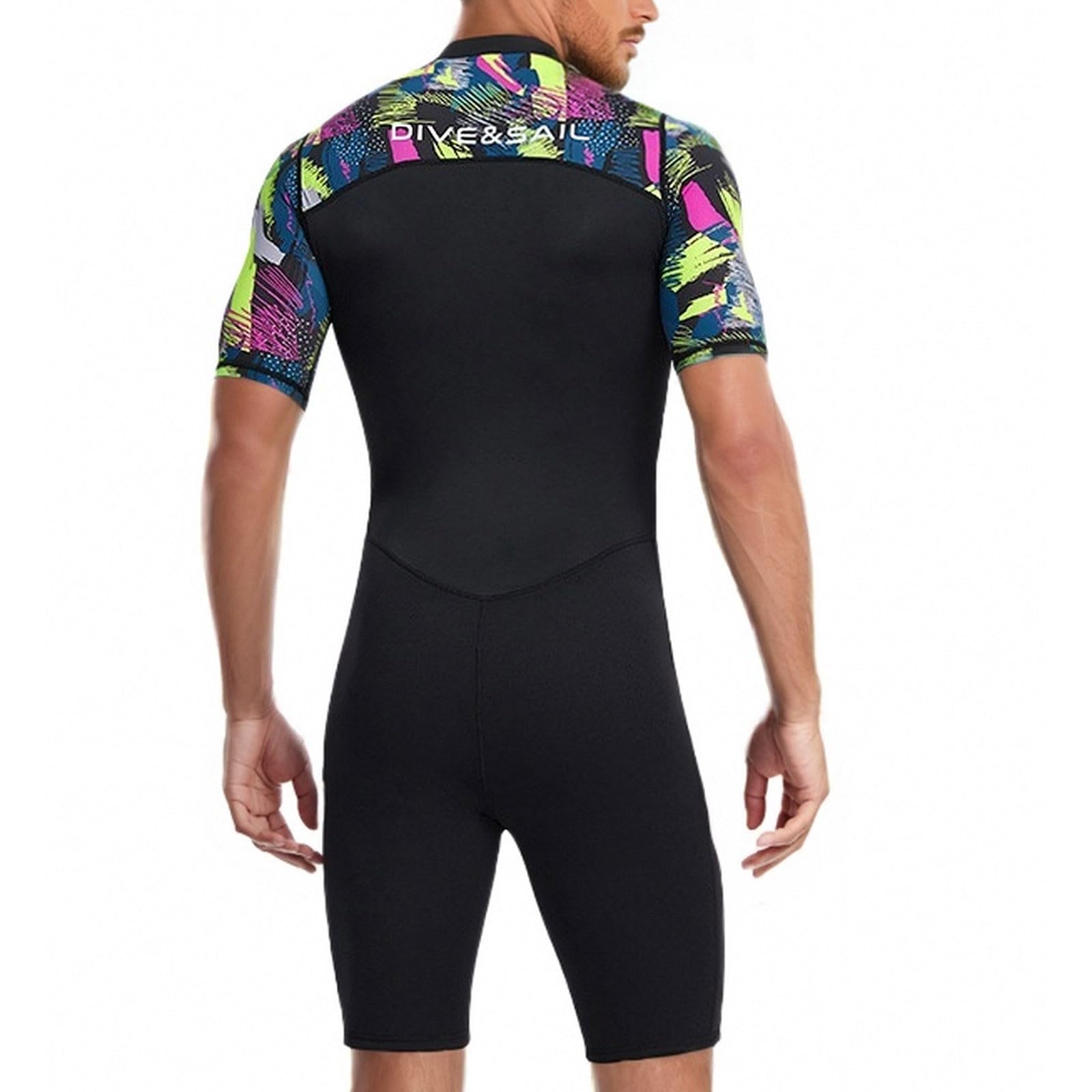 Herren Badeanzug 2-Teilig Schwimmanzug aus Kurzarm Badeshirt, Trainingsset für Herren Strand Einteiler Badeanzug Und Badeshorts Surfen Schwimmen Laufen Anzug Schnell Slim Fit Schwimmen