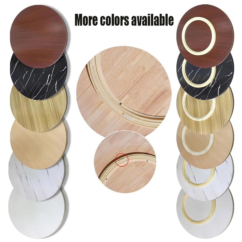 Bandeja redonda de madera de mármol blanco de 50 cm, base resistente, suave y silenciosa, giratoria para mesa de comedor, perfecta para el hogar y entretenimiento, 50 cm