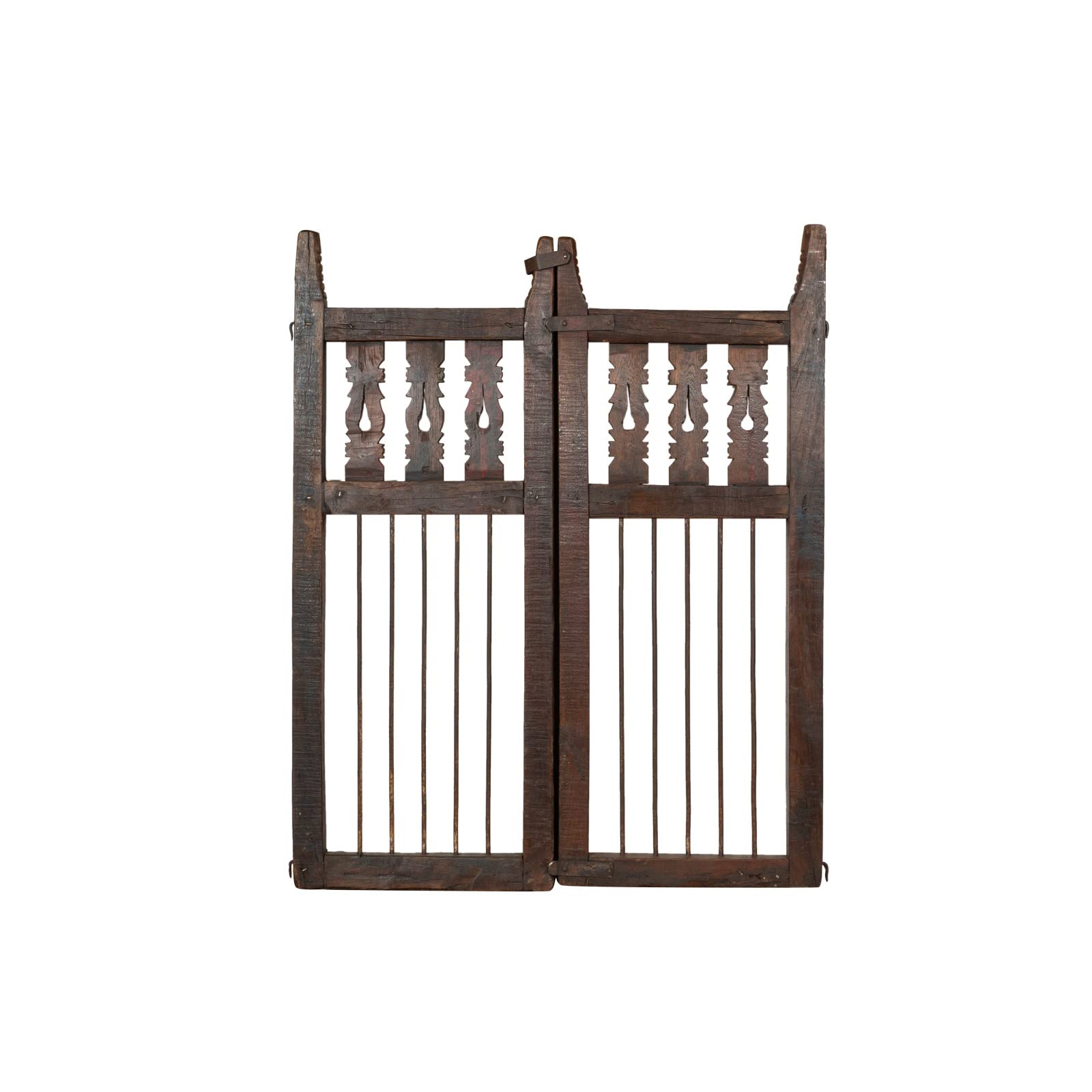 Biscottini Cancelletto in Legno per Esterno 108x4x87 cm | Cancello Giardino con Doppia Anta | Cancelletto Giardino Esterno Vintage restaurato