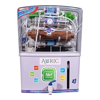 AURIC RO + Ultra Violet + ALKALINE + TDS with Advanced Ultra Filter Water Purifier Storage 12 Litres for Home & Office With Free Pre Filter (Made In India)