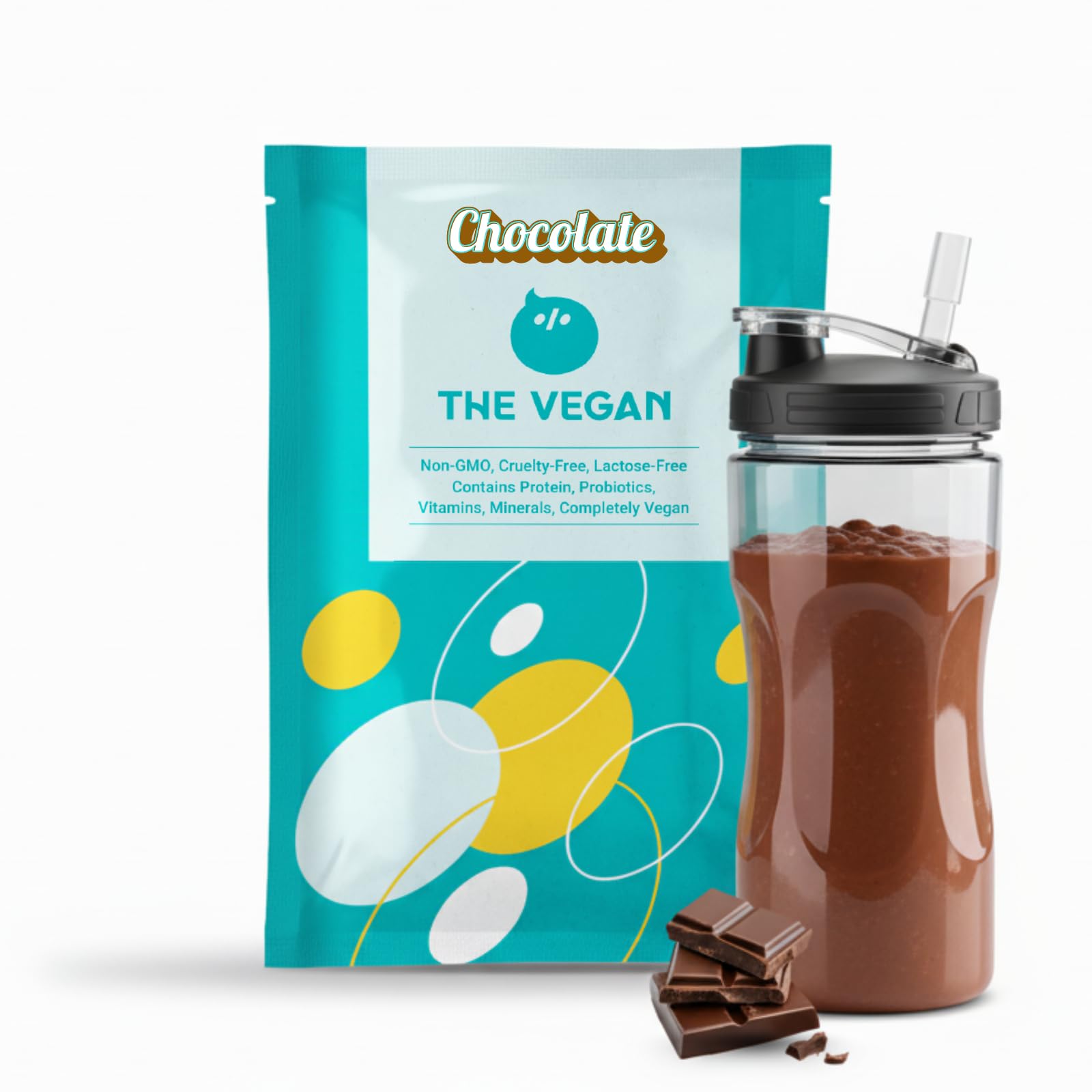 Photo 1 of *3 pack* THE VEGAN Protein Powder | Chocolate Plant Based Protein | Non-GMO Soy Isolate with Probiotics | Dairy-Free | Low FODMAP | Low Cholesterol | 40g