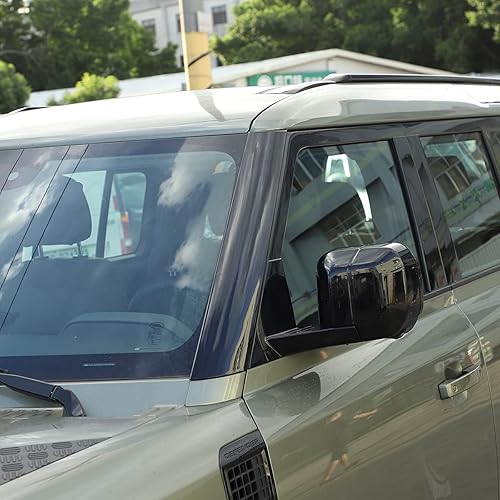 Miniatura 3 de YIWANG Para Land Rover Defender 90 110 2020-2022 Moldura de pilar exterior de parabrisas Panel de moldura frontal Tira de columna (negro brillante)