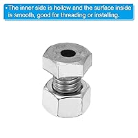 Vista 5 de PATIKIL Tornillo hexagonal externo hueco M12x20mm, 2 juegos de tornillos cilíndricos de rosca de lámpara a través del perno de agujero con tuerca
