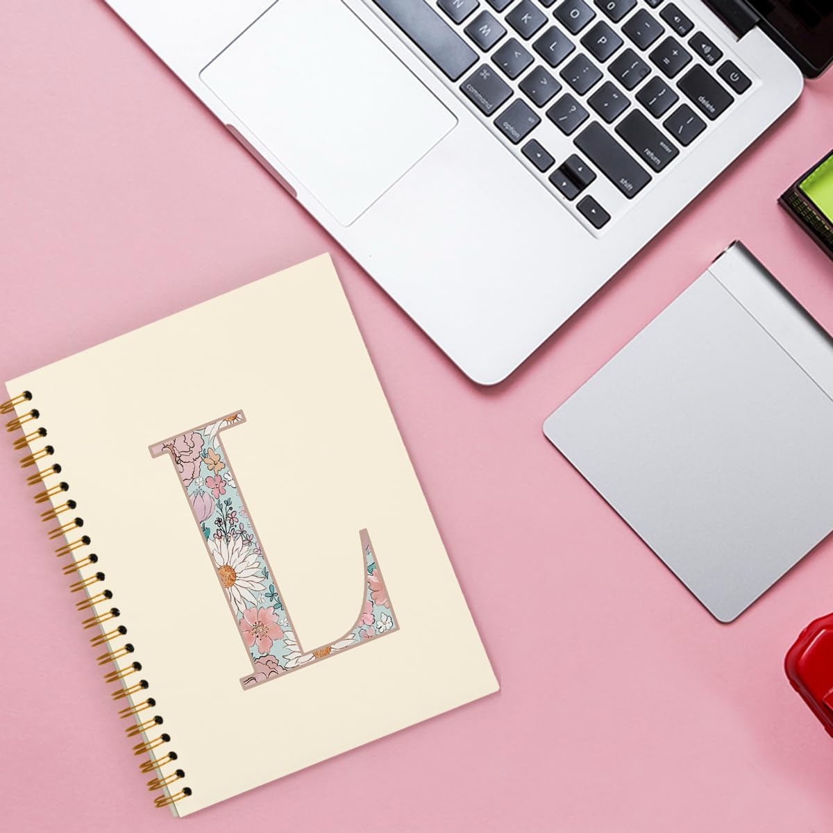 Notizbuch mit Initiale L, personalisierte Geschenke, individuelles Notizbuch, Tagebücher zum Schreiben, Monogramm-Geschenke für Frauen, personalisierte Notizblöcke, gebundenes Spiralbuch