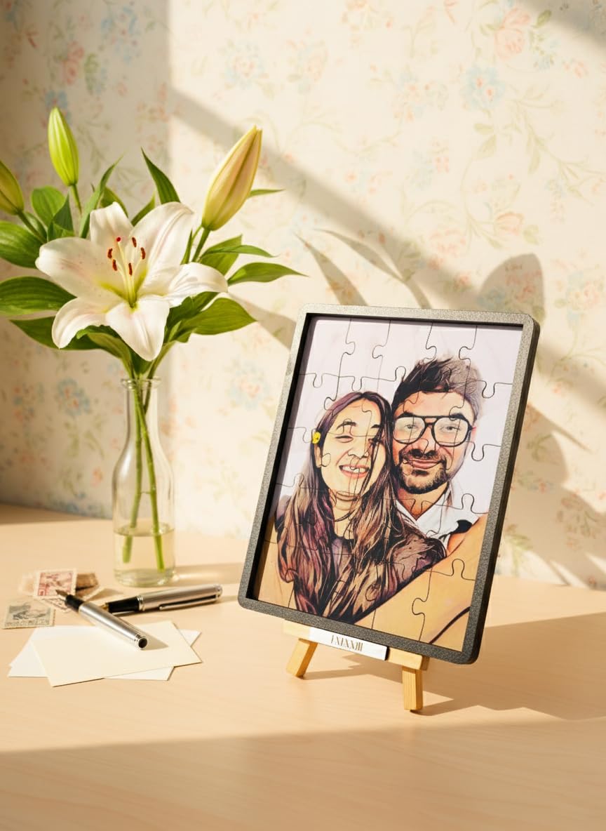 Personalized Jigsaw Puzzle Photo Frame | Custom Picture Puzzle with Frame, Message & Date | Couple Memory Gift | Anniversary & Birthday Gift for Him & Her-image-29
