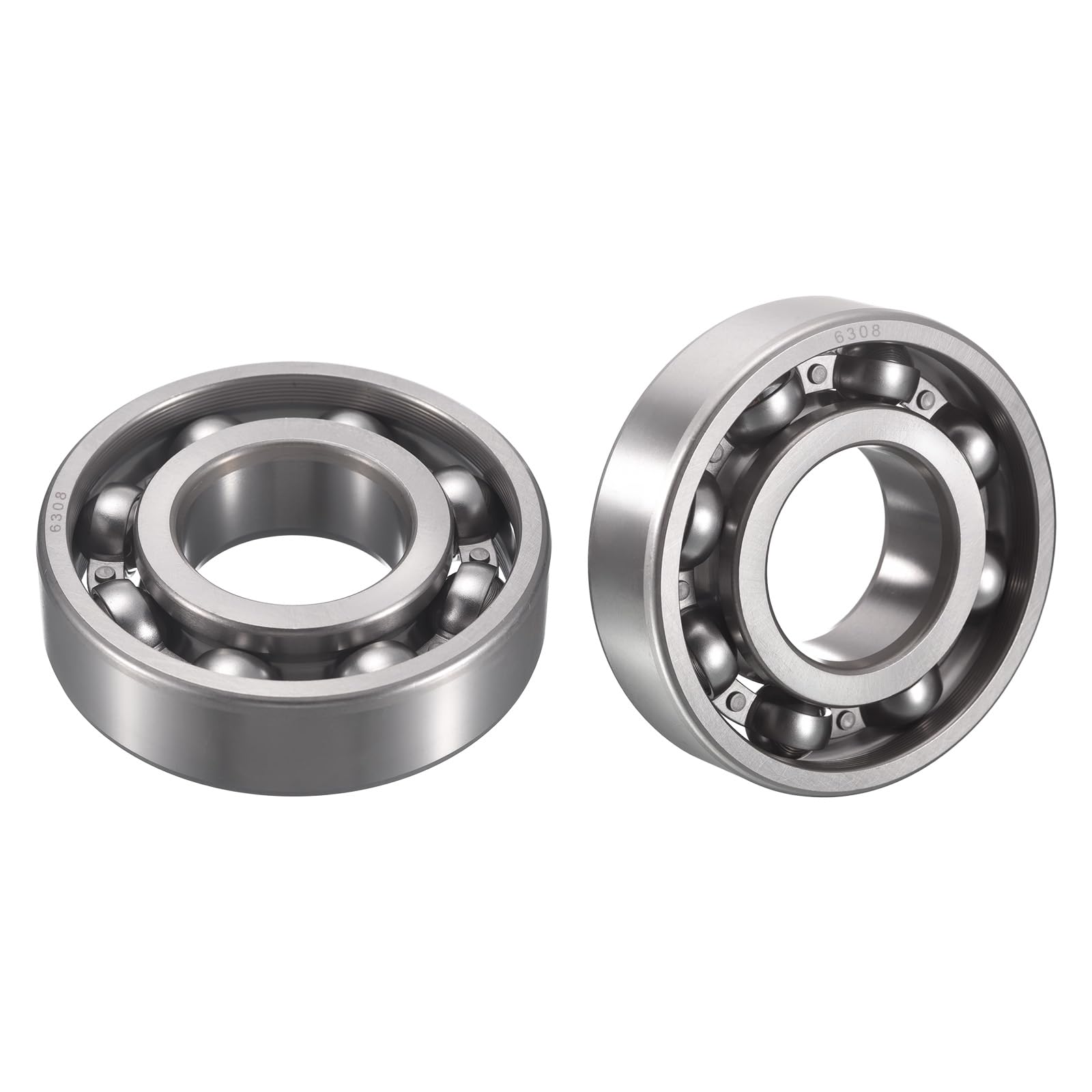 HiPicco 6308-OPEN Lot de 2 roulements à billes à rainure profonde, diamètre intérieur = 40 mm, diamètre extérieur = 90 mm, épaisseur = 23 mm, roulement à billes en acier chromé pré-lubrifié levier Z2
