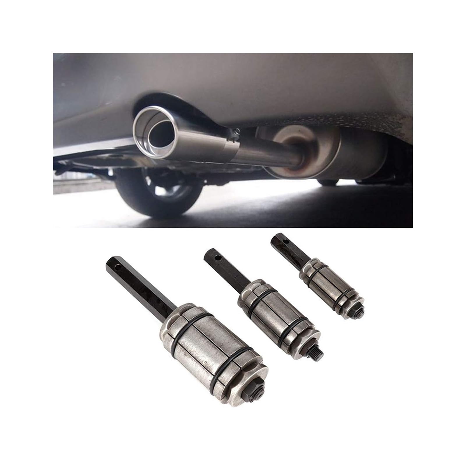 Expansor de tubo, Juego De Herramientas Expansoras Tubo Escape 1-1/8" A 3-1/2" Herramienta For Quitar Abolladuras Y Silenciador Esparcidor Coche For La Mayoría Los Vehículos