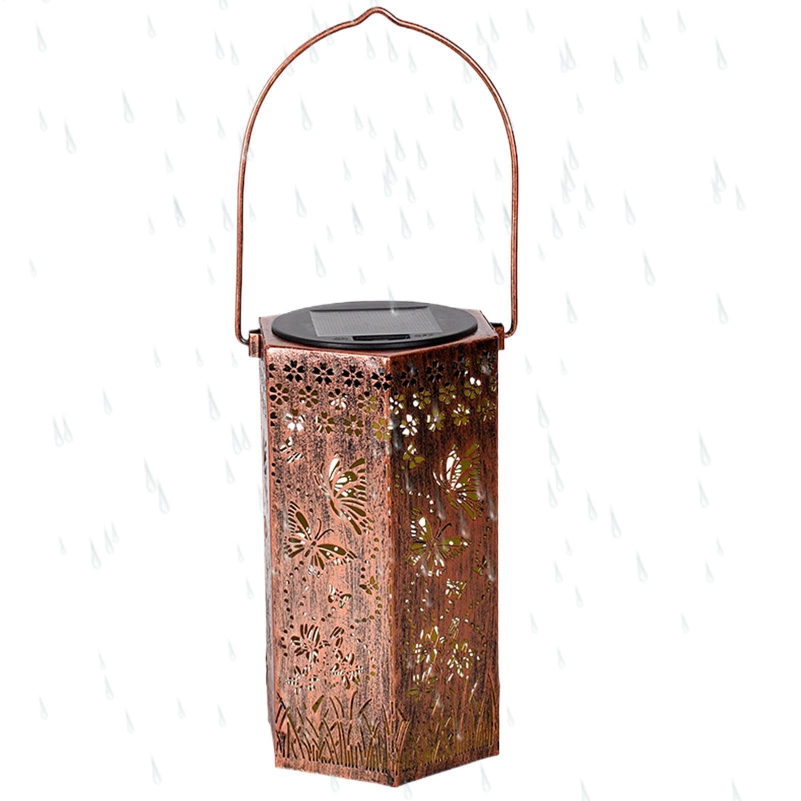 Muiltvoe Solar Garden Lantern – 18cm Iron, Weatherproof Led Lamp, Yard Light Fixture | Great for Backyard Courtyard Use, Porch Farm