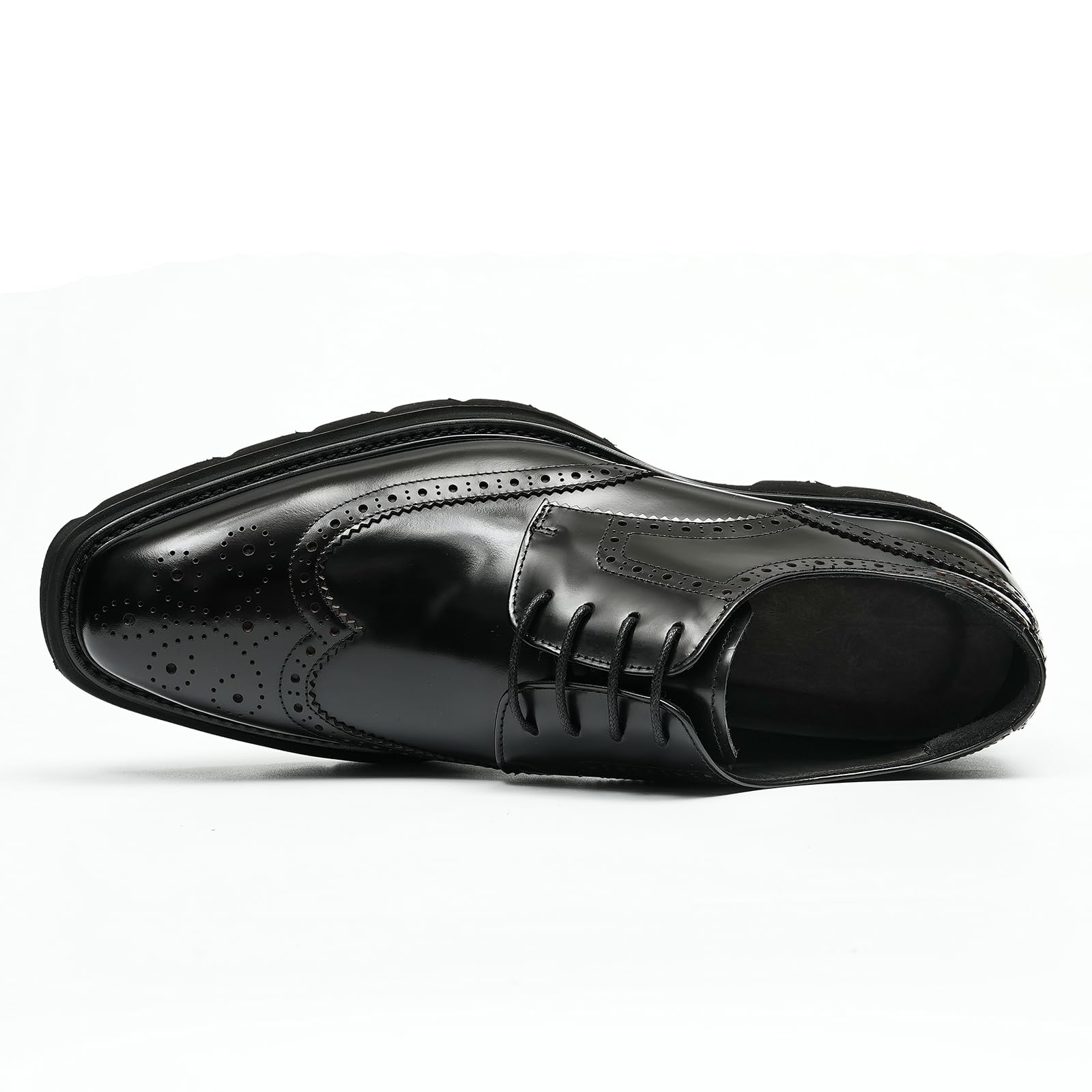 Brogues en Cuir pour Hommes Chaussures de Ville Derbys Affaires Décontractées Chaussures Habillées Formelles Bureau Mariage