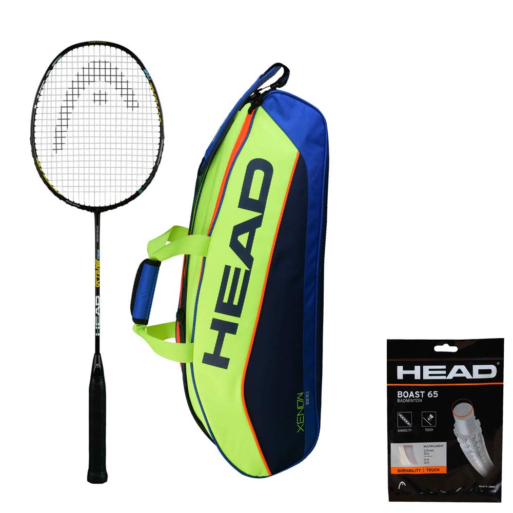 HEAD Octane Tour Badminton Racket with KITBAG Xenon 600 and Boast 65 Badminton String Orange-image-4