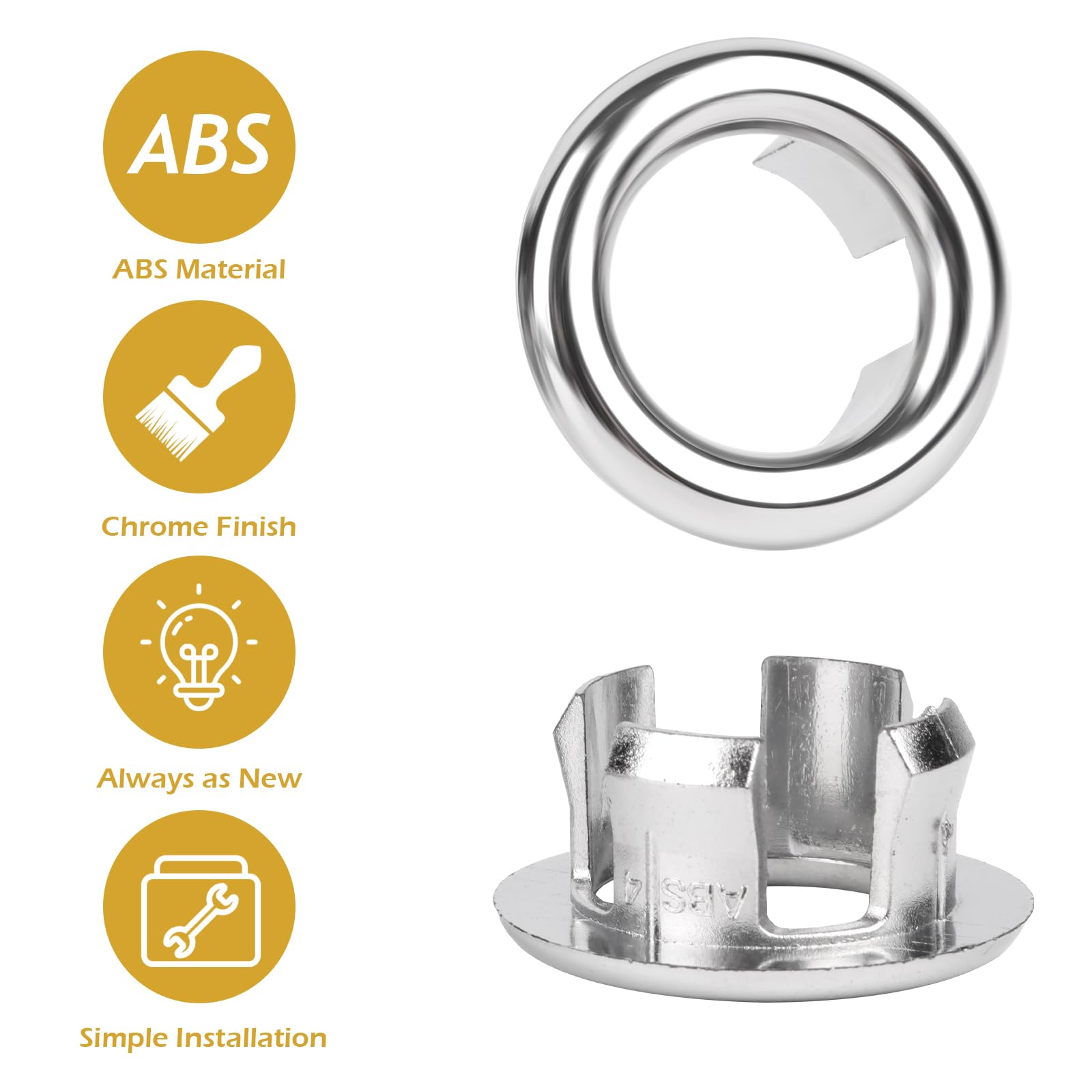 Anelli Di Troppo Pieno Per Lavello - 4 Pezzi, Plastica, Facile Installazione Per Bagno E Cucina - Foto 3