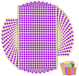 7,140 x White Sticky Dots - 6mm - Round Colour Coding Dot Stickers - 15 Sheets