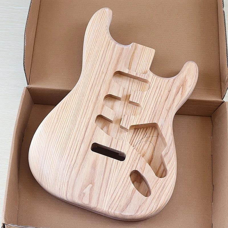 Guitar Body Kit Ash Wood Electric Guitar Body DIY 3 Pieces Combine Part(With holes)