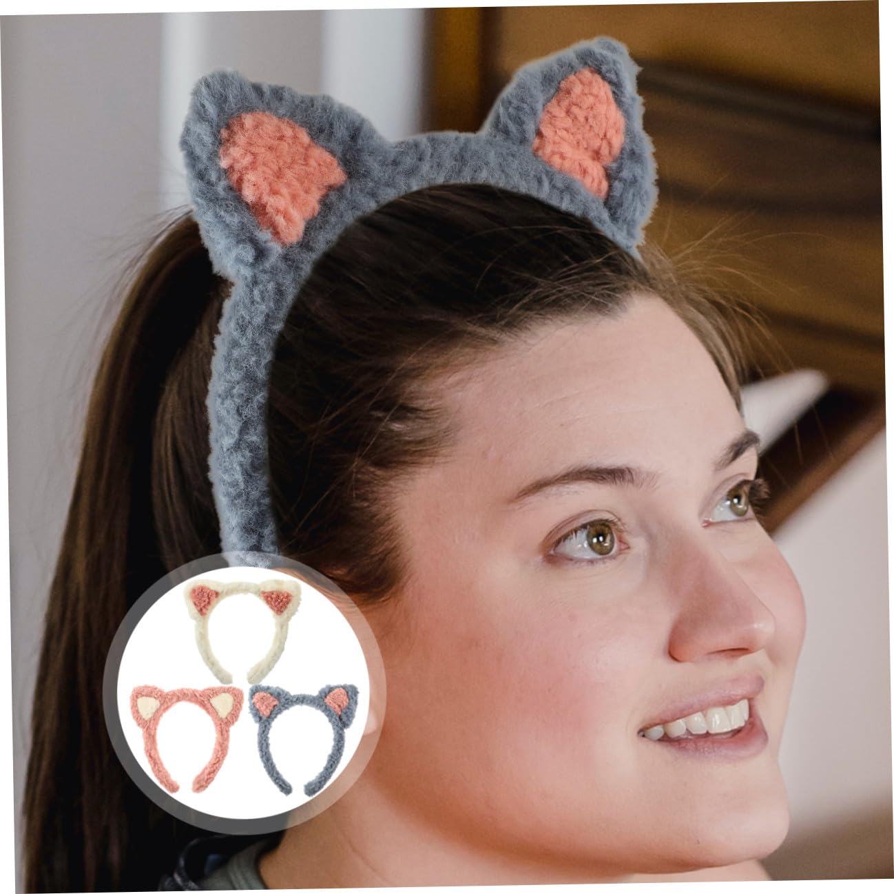 minkissy 9pezzi Fasce Per Trucco Con Orecchie Di Gatto Headband Per Skincare e Lavaggio Viso Per Donne Morbido e Divertente Per Spa e Bellezza