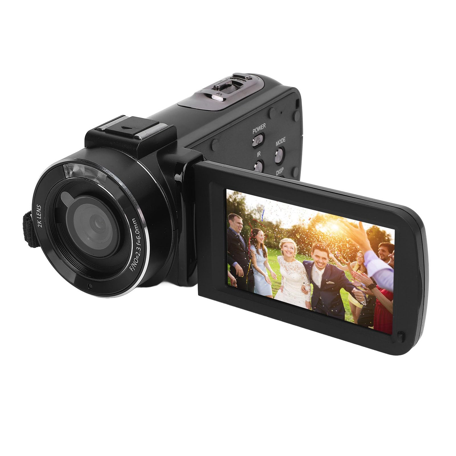 Jectse Caméscope de Caméra Vidéo, Enregistreur de Caméra Numérique 2K UHD 16x avec écran Tactile IPS Rotatif 3 '', Caméscope Portable avec Télécommande et Batterie