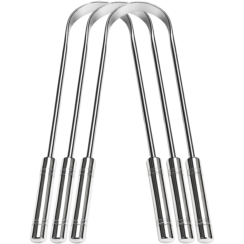 Tongue Cleaner for Adults [3 Pcs] | Stainless Steel | Rust Free Tongue Scraper | Removes bad breath | Ideal for oral hygiene | Carefully designed | U-shaped (3)-image-30