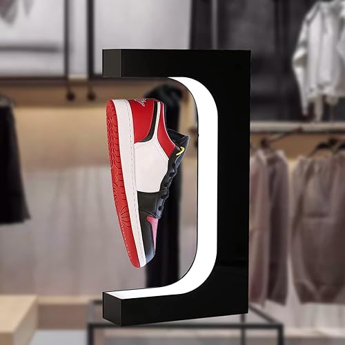 Miniatura 5 de DuliCube Soporte magnético para zapatos con luz LED, soporte acrílico giratorio para exhibiciones publicitarias en tienda, tienda, regalo,
