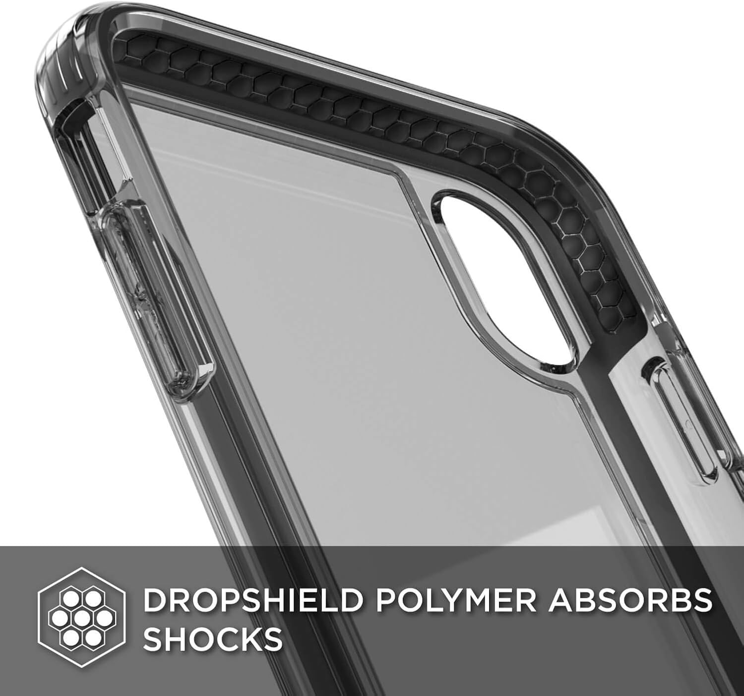 Raptic Clear, Compatible with Apple iPhone XR, (Formerly Defense Clear) - Military Grade Drop Protection, Shock Protection, Clear Protective Case iPhone XR, 6.1 Inch LCD Screen (Black)