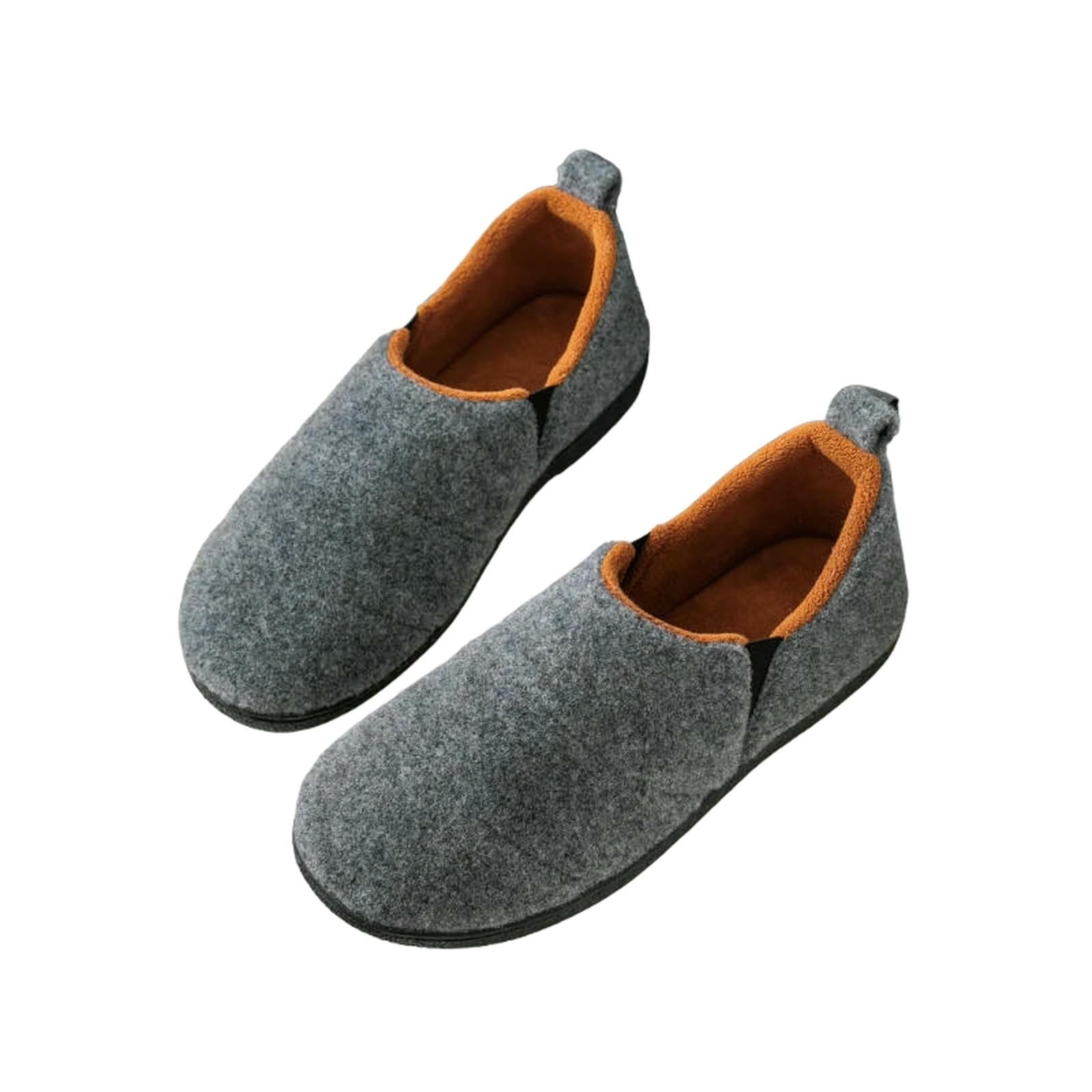WANGSHUO Pantofole da Donna Invernali Calde Pannelli Uomo Non Slip Comodi Casual Interni E Esterni Peluche Scarpe Letto Uomo-grigio-42-43