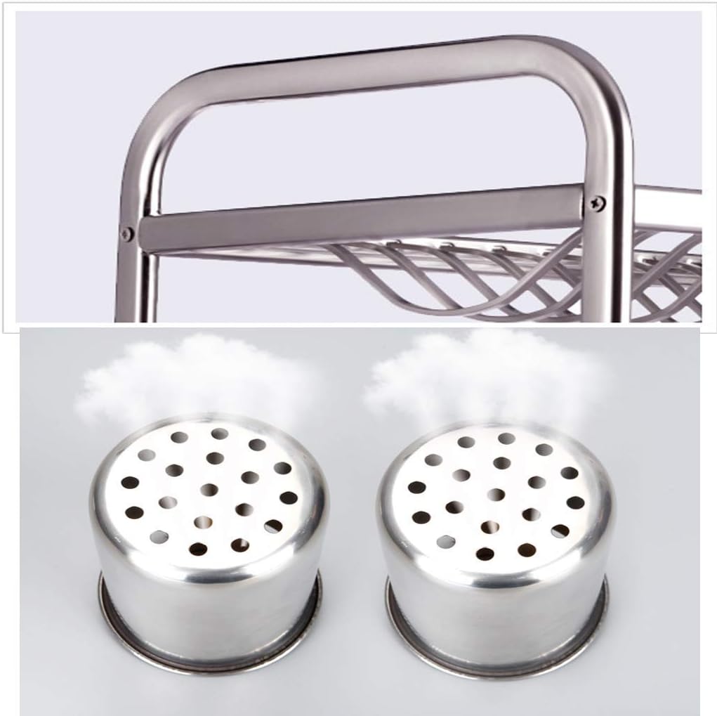 Dish Drying Rack Dish Cutlery Rack Kitchen Supplies Kitchen Rack Stainless Steel Dish Rack Drain Rack Dishes Kitchen Supplies Dish Storage Rack Draining Rack with Cu