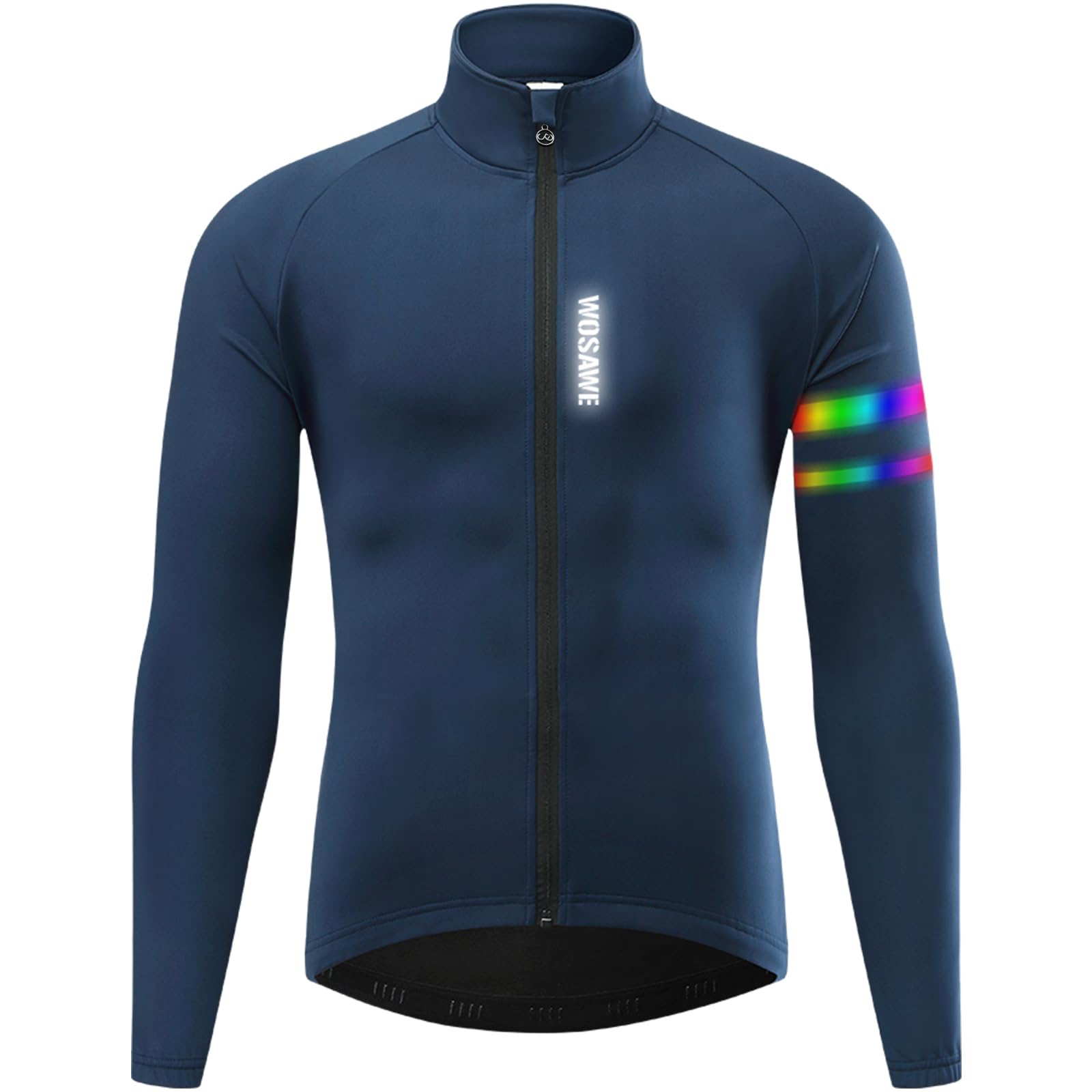 WOSAWE Veste de Cyclisme pour Homme Coupe-Vent Thermique Polaire Veste de Sport Hiver Réfléchissant Vélo VTT Manteau