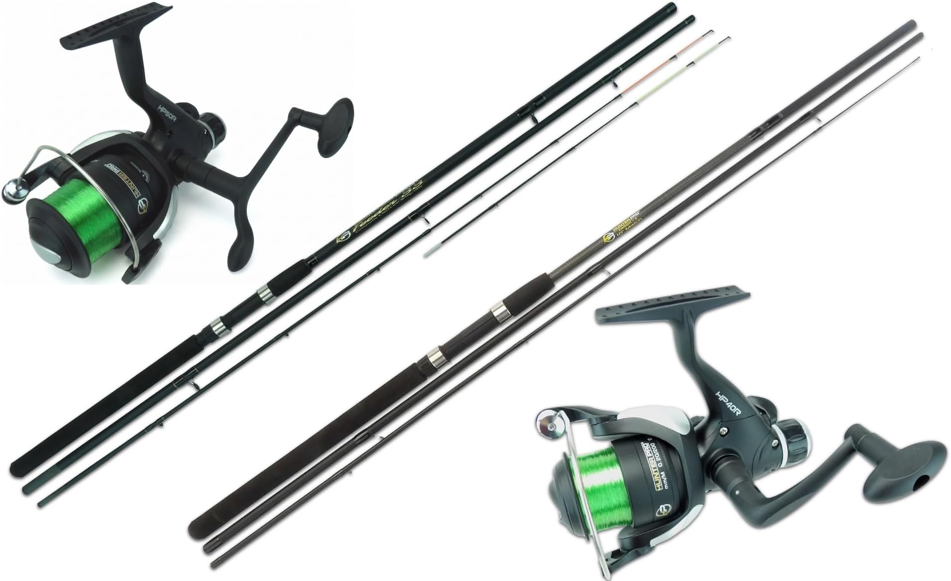 Dual Discipline Fishing Set: 10 ft Carbon Float Match Rod & HP40R Reel + 11 ft Twin Tip Feeder Rod & HP50R Reel