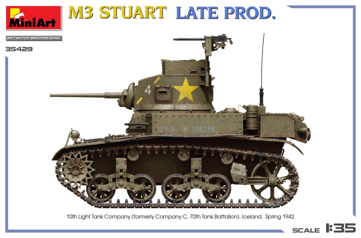 Mini Art 35429 1:35 US M3 Stuart Späte Prod. Interior - originalgetreue Nachbildung, Modellbau, Plastik Bausatz, Basteln, Hobby, Kleben, Modellbausatz, Zusammenbauen, unlackiert