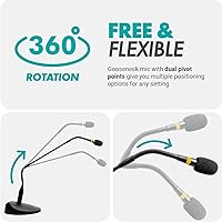 Vista 4 de Movo GM-9 Profesional micrófono XLR de cuello de cisne de 18 pulgadas para conferencias, transmisiones y reuniones en video