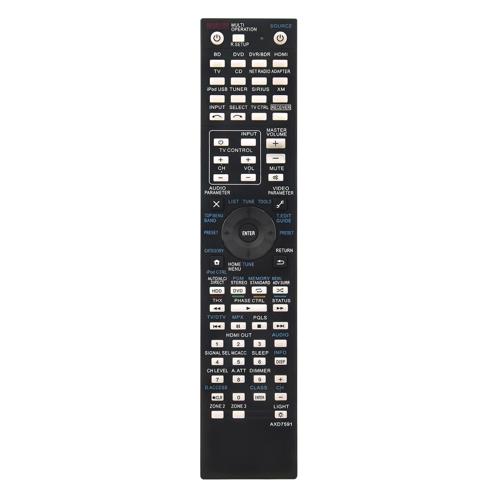 AXD7591 Replace Remote Control fit for Pioneer VSX-1120-K VSX-1121-K Elite VSX-33 VSX-32 VSX1120K VSX1121K Home Theater Audio Video AV Receiver