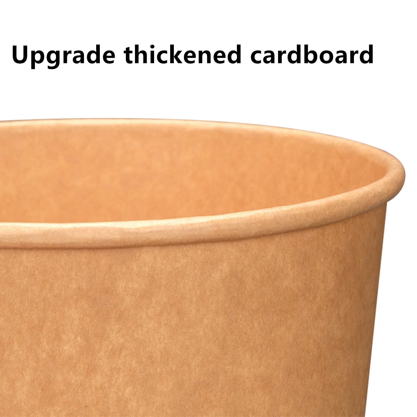 Paquete de 50 cuencos de papel kraft con tapa transparente, 25 onzas, cuencos de papel para servir ensaladas, microondas y congelador, recipientes de alimentos para barbacoa, reuniones y