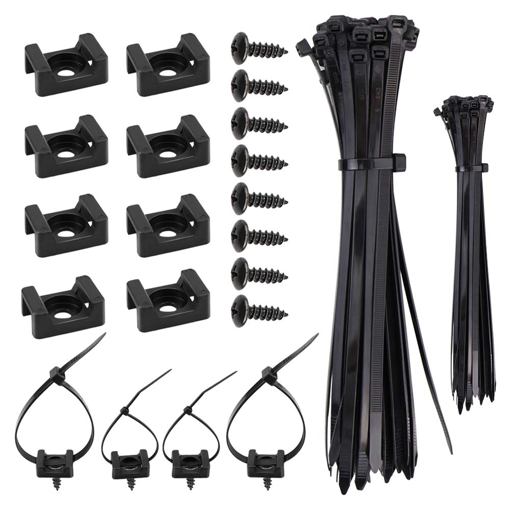 Sponsored Ad – SelfTek 50Pcs Cable Tie Mount with 50 Pcs M5 Screws and 100Pcs 2 Size Self-Locking Cable Zip Ties 15cm/4.7 and 20cm/7.9inch for Wire Management