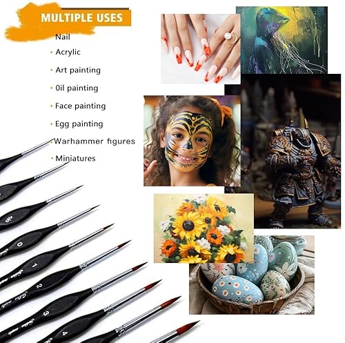Golden Maple H58-NYLON Detail Paint Brushes Set 10Pcs Miniature Brushes thumb #2