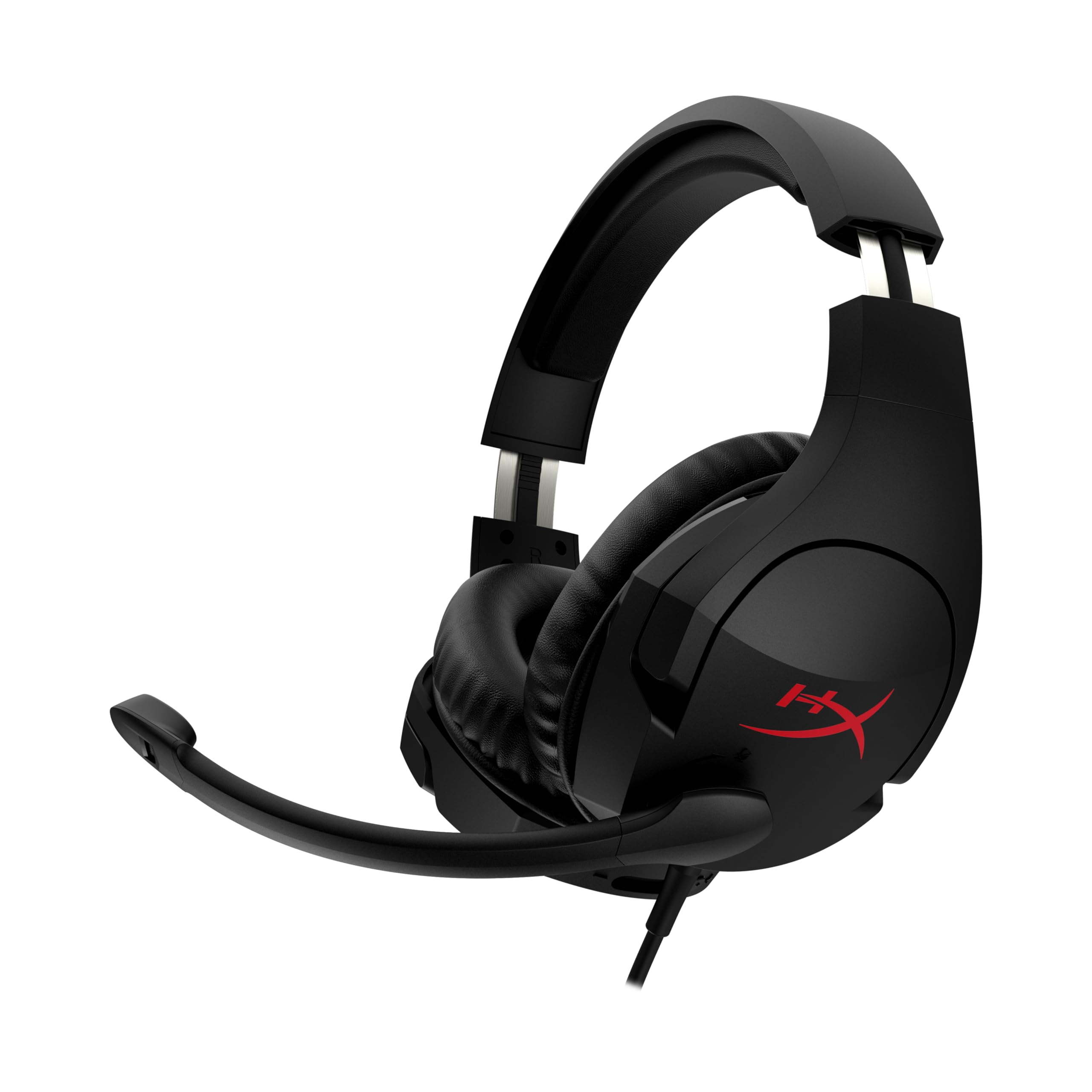 HyperX Cloud Stinger Zestaw słuchawkowy Opaska na głowę Czarny Zestaw słuchawkowy z mikrofonem (PC/Gry, 0,03 W, Binarny, Opaska na głowę, Czarny, Sztuczna skóra, pianka z pamięcią kształtu, stal)