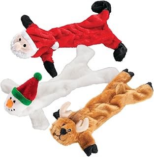Fox Valley Traders Stuffing Free Christmas Dog Toys, Set of 3